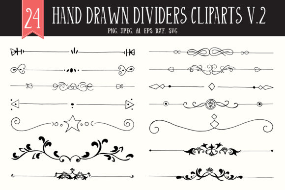 20 Handmade Dividers Cliparts V2 for Graphics and Illustrations