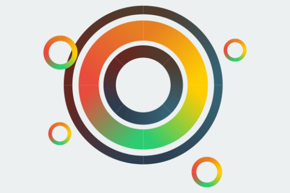 Abstract Colorful Closed Circles: A Versatile Graphic Design Asset for Web Elements
