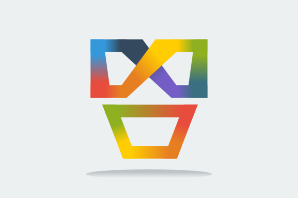Abstract Colorful Iconic Face-like Shape for Graphics and Web Elements