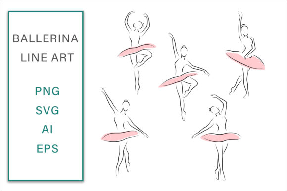 Ballerina Dance Line Art Vector SVG for Graphics and Illustrations