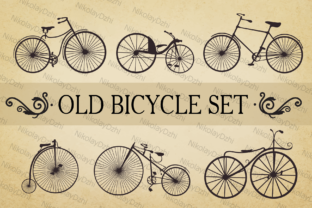 Bicycle Vector Set Old for Graphics and Illustrations