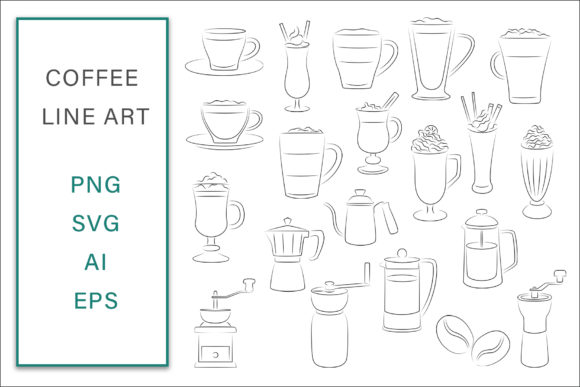 Coffee Lineart Vector Illustration for Creative Graphics