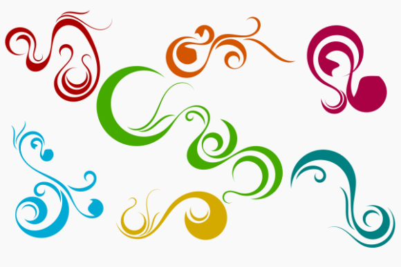 Colorful Swirl Elements Collection for Graphic Design