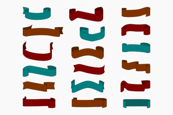 Curved Ribbons Graphics for Web Elements