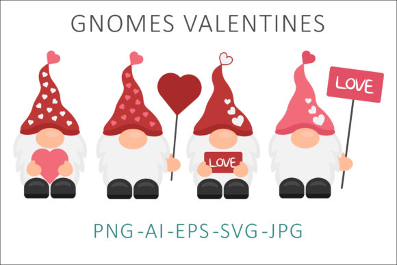 Gnome Valentines Vector Illustration SVG for Creative Graphics