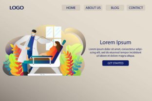 Landing Page Doctor and Patient Illustration for Web Elements