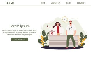 Landing Page Flat Illustration Doctors - A Versatile Graphic Design Asset