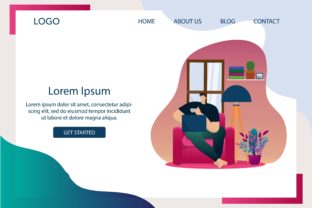 Landing Page Flat Illustration Work From Home