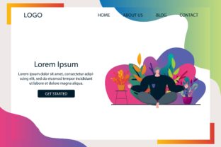 Landing Page Meditation At Home Graphic Design Asset