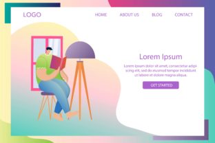 Landing Page Stay Home and Read Book Graphics