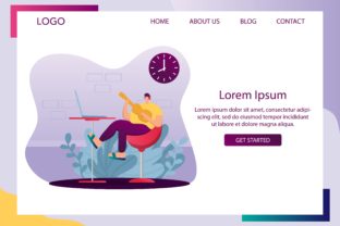 Landing Page Stay Home Art Design for Web Elements and Graphics