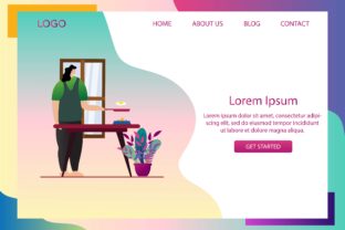 Landing Page Stay Home with Cooking Graphics