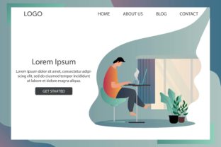 Landing Page Work From Home Concept Art Graphics