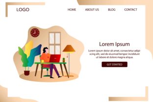 Landing Page Work From Home Concept Graphics