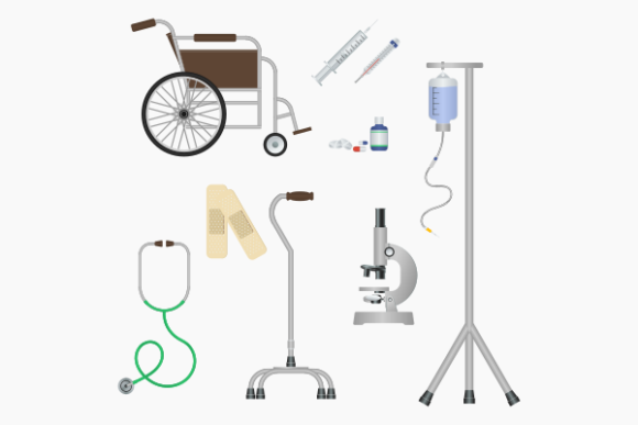 Medical Equipment Illustration Icons Set for Web Elements and Graphics