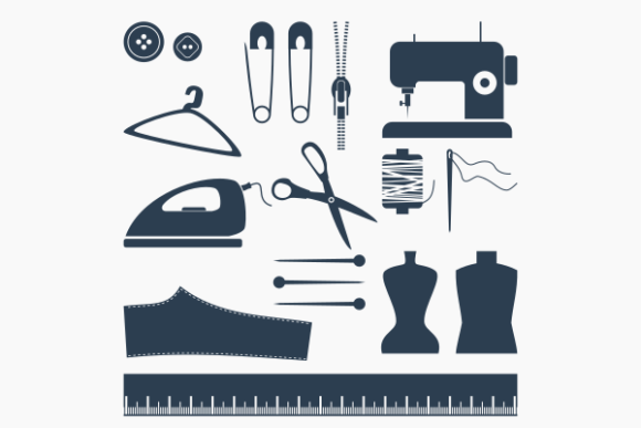 Monochrome Sewing Equipment Icons Set Review