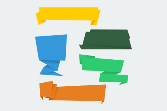 Origami Ribbon Banners Text Background Review