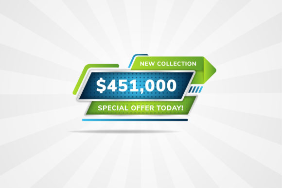 Price Element Banner Green Blue Geometry for Web Elements and Graphics