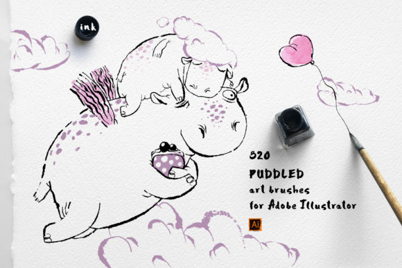 Puddled Brushes for Illustrator: A Graphic Design Asset Review