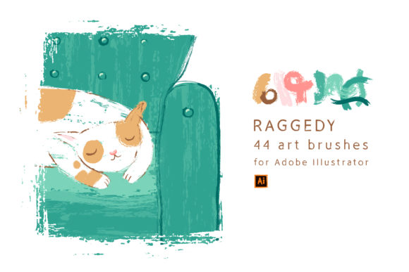 Raggedy Art Brushes for Illustrator - Creative Graphics Asset