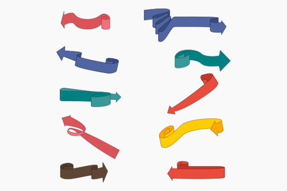 Ribbons and Arrows Vector Combination for Web Elements and Graphics
