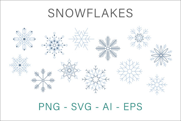 Snowflakes Clipart Vector for Graphics and Illustrations