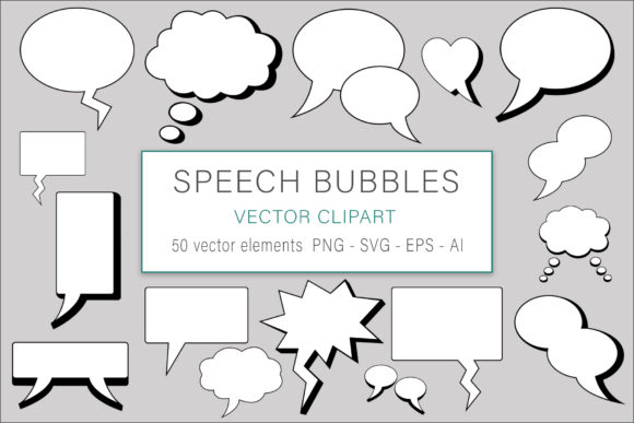 Speech Bubbles Clip Art Vector for Creative Design