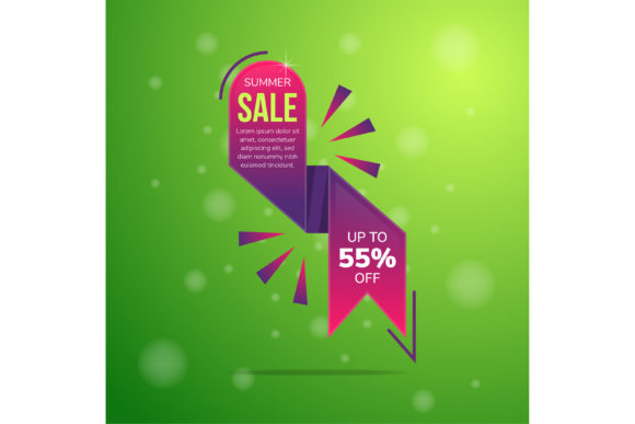 Summer Sale Banner Element Purple for Web Elements and Graphics