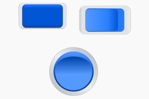 Three Glossy Blue Buttons Illustration for Web Elements and Graphics