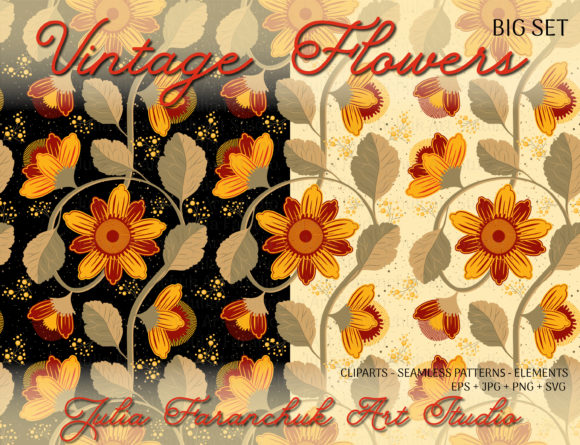 Vintage Flowers Clipart for Branding and Marketing